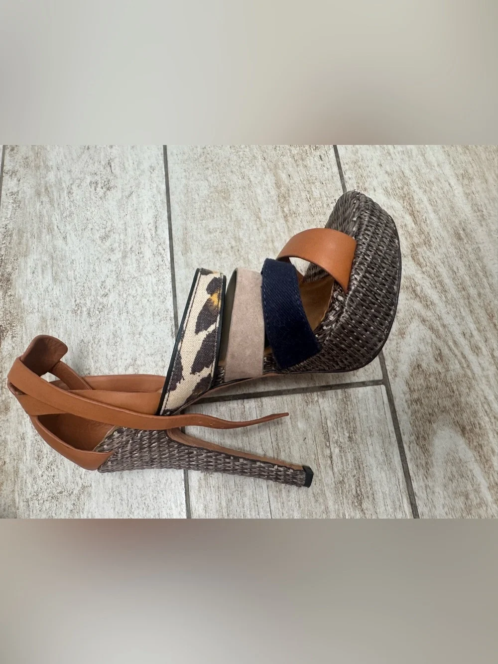 L.A.M.B. Multi-Strap Platform High Heel Sandals